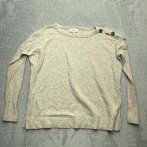 Bohme Heathered Knit Button Shoulder Sweater Light Beige Size S